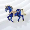 Nova Broche de Cavalo Esmaltado com Strass e Gotejamento de Óleo Personalizado Europeu e Americano Broche Exquisito para Terno Casaco Acessórios de Lapela Venda por Atacado