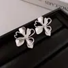 Pendientes Vintage de Segunda Mano con Circonita y Perla Lujo Accesible Exquisitos Pendientes de Gama Alta Diseño de Pendientes de Nicho Venta al por Mayor