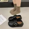 Zapatos de vestir de una pieza de dos vías mocasines slip-on 2026 nuevos zapatos de cuero pequeños perezosos zapatos de otoño con aumento de altura interior versátiles estilo británico académico