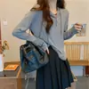 Camisa Básica Lisa Fina de Primavera e Outono Estilo Coreano Nicho Camiseta de Manga Longa para Estudante Top Feminino Tendência Atacado Transfronteiriço