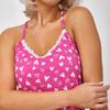 2026 Wildberries Primavera e Verão Novo Estilo Confortável Rosa Coração Formato Suspensório Shorts Conjunto de Pijama Roupa de Casa para Mulheres