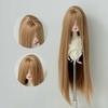 Toma Real del Fabricante de Peluca para Muñeca BJD 3 Puntos 4 Puntos 6 Puntos Cabello Largo Lacio de Seda Suave Cubierta de Cabello Flequillo Largo Cubierta de Cabeza Gruesa
