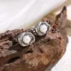 Colar de Pérolas de Amendoim Francês Aço Titânio Feminino Pendente de Ouro 18k Pérola de Ervilha Moda Nicho Simples Corrente Clavicular