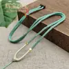 Cordón de Colgante Elegante Ajustable Estilo Nudo Concéntrico Collar de Ágata de Jade Placa de Jade Colgante de Jade Cadena para Suéter de Hombre y Mujer