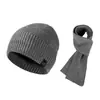 Fábrica de Trajes Cálidos de Otoño e Invierno Listo para Usar al Aire Libre de Terciopelo Engrosado Cortavientos Protección para los Oídos Gorro de Punto y Bufanda Conjunto de Dos Piezas