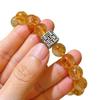 Pulseira de Prata de Lei 925 10-11mm Cristal Amarelo Vítreo Natural de Alta Qualidade