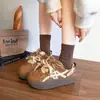 Sapatos Birkenstock com Forro de Lã para Mulheres, Novidade Outono e Inverno 2025, Versáteis, Plataforma Reta, Retro, Tênis de Treino Alemão, Sapatos Quentes de Algodão