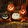 Nuevas decoraciones metálicas de suelo con cara de fantasma y calabaza de Halloween transfronterizas, accesorios de decoración exterior para parques de atracciones, adornos para centros comerciales