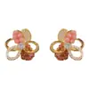 Pendientes de Pétalo Hueco Versátiles Dulces de Lujo Ligero Estilo Francés Hechos a Mano Exquisitos Personalizados Diseño Simple Pendientes al por Mayor