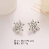 Aretes de Perla Moda Gama Alta Borla DIY Moño Diamante Forma de Corazón Zirconia Aretes Florales de Gota de Aceite