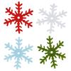 Pegatinas de Tela Navideñas de Copo de Nieve Transfronterizas Adornos para Regalos de Navidad Accesorios para el Cabello DIY Accesorios Adhesivos Hojas de Fieltro de Copo de Nieve No Tejidas