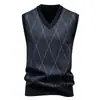 Colete Tricô Pulôver Roupa Íntima Masculina Outono e Inverno Quente Slim Colete Tricô Jaqueta Masculina M63-P22