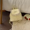 Mochila com Acabamento de Renda Estilo Coreano e Japonês para Meninas, Mochila Coreana de Nicho Moderna e Fashion, Mochila Escolar Doce e Fofa