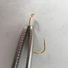 Tubo Dorado Gancho de Pesca con Mosca de Pago Caña Subminiatura Mosca Pequeña Anzuelo Desnudo Mango Curvo tamaño pequeño Boca de Caballo Rayas Blancas Rayas de Cena Arca de Leche