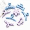 Estilo ocho piezas azul y morado cuadrado clip twist accesorios para el cabello horquilla clip para cola de caballo volumen de cabello clip grande de tiburón Amazon
