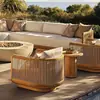 Sofá de teca para exterior para patio, villa, jardín, hotel y casa de huéspedes; Muebles combinados de ratán para ocio al aire libre, impermeables y resistentes al sol