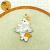 Pequeño gato naranja, accesorio de dibujos animados DIY, colgante individual de cuerda de mano de gato deportivo, lindo colgante de cuerda con cabeza de animal pequeño