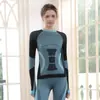 Traje Deportivo para Mujer, Ropa para Ciclismo al Aire Libre de Otoño e Invierno, Alta Elasticidad, Transpirable, Secado Rápido Ropa de Yoga, Combinación de Colores para Fitness, Aspecto Adelgazante, Ropa Moldeadora