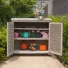 Almacenamiento de Gabinete de Zapatos de Madera Maciza para Exteriores al por Mayor Gabinete de Almacenamiento Puerta de Villa Protección Solar Impermeable Caja de Herramientas para Patio Balcón de Jardín Artículos Varios