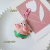 Llavero Estrella de Payaso Bob Esponja lindo colgante de resina de dibujos animados accesorios para mochila de niña dulce regalo para novias