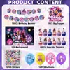 Venta Caliente Transfronteriza Decoraciones de Fiesta para Chicas Cazadoras de Demonios Kpop Arreglo de Cumpleaños Accesorios Pancarta de Cabina de Fotos Tela de Fondo Globos