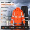 Conjunto de Impermeable Reflectante y Pantalones de Lluvia Ropa de Seguridad Vial Estilo Separado Hombres Mujeres Motocicleta Cuerpo Completo A Prueba de Tormentas Modelo de Adquisición