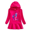 Vestido Sudadera con Capucha Nuevo para Niños Primavera y Otoño Dibujos Animados Niña Bebé Transfronterizo Casual Elegante Vestido