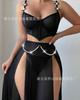 Pijama Transparente de Malla con Falda y Cadena de Perlas para Mujer, Ropa de Casa Sexy Transfronteriza Europea y Americana