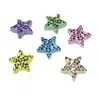 Cadena de Teléfono Móvil DIY de Estrella de Cinco Puntas con Estampado de Leopardo Colorido de 23 mm, Cuentas Sueltas para Joyería, Pulsera, Collar, Accesorios Acrílicos