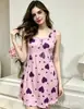 Novedades Transfronterizas Europeas y Americanas en Amazon: Vestido de tirantes finos con escote en V pronunciado, Camisón con estampado de corazón, Ropa de dormir, Ropa de estar por casa al por mayor