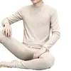 Traje de polar de cuello alto medio de invierno para hombre, ropa interior térmica autocalentable, conjunto de otoño ajustado de cuello medio para parejas