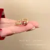 Anel Borboleta Vintage Ankora com Esmalte Vermelho para Mulheres, Design Simples de Nicho, Anel Aberto Estilo Minimalista