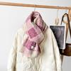 Bufanda Chal a Cuadros de Lana para Mujer Invierno de Alta Gama Marrón Maillard Bufanda Triángulo Colgante Cachemira
