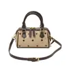 Bolsa Boston super popular de bolinhas para mulheres, nova bolsa de ombro/axila de camurça com estampa de leopardo para o outono, moda para o trabalho, na cor marrom