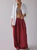 Nuevos Pantalones Largos de Pierna Ancha con Cintura Elástica para Mujer de Amazon, Estilo Europeo y Americano, Estilo Holgado y Relajado, Pantalones Largos Casuales Diarios para Mujer