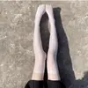 Medias de Seda Blancas Finas Aceitosas Hasta la Rodilla Medias de Muslo Sin Borde Medias de Mujer Ultra Finas Aceitosas Brillantes Medias Altas de Aceite de Caballo A8y