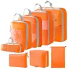 Set de 10 Bolsas de Almacenamiento de Viaje de Compresión Cuidadosamente Seleccionadas, Bolsa de Almacenamiento de Malla con Cordón para Empacar por Separado, Bolsa Organizadora para Equipaje, Maquillaje y Artículos de Tocador