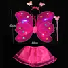 Decoração de Asa de Borboleta para Costas para Meninas Maravilhosa Varinha Mágica de Fada das Flores Mochila de Menina Pequena Brinquedo Pequeno Luminoso Infantil