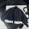Jaqueta Estilo Coreano para Meninas com Manga Lanterna, Botão Flor, Nova Coleção Primavera e Outono 2025, Estilo Criança Bebê, Corta-vento Curto Estilo Floresta