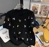 Fábrica Dalong Personalizado 2026 Nueva Camiseta Bordada de Manga Corta para Mujer, Verano Delgado Tejido de Seda de Hielo Bordado Top