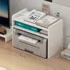 Prateleira de Armazenamento para Impressora Suporte de Mesa de Escritório Prateleira de Armazenamento de Arquivos Multicamadas Suporte de Base de Elevação