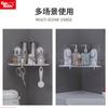 Estante de Almacenamiento Triangular para Baño Estante de Almacenamiento de Pared sin Perforaciones para Baño Balcón Cocina Ventosa Esquina Estante Doble Capa