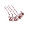 Pente de Cabelo com Laço de Pérola e Strass Estilo Coreano de Luxo Leve, Grampo de Cabelo Cristalino de Quatro Dentes, Acessório de Cabelo Elegante e Estiloso para Mulheres