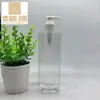 Botella Cuadrada Transparente Botella Atomizadora de PET 500ml Portátil Desinfectante de Manos Botella con Dispensador Gel de Ducha Botella de Plástico con Dispensador Maquillaje
