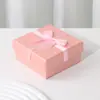 Caja de Joyería Rosa con Lazo y Tapa para Collares, Pulseras, Anillos y Empaque de Joyería, Caja de Regalo Pequeña para Joyería