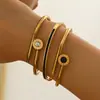 Pulsera de Acero de Titanio, Pulsera de Uña de Circonita, Joyería de Pulsera Abierta de Alta Gama Europea y Americana Más Vendida que No se Desvanece para Niñas