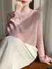 Diseño de nicho hueco, cuello redondo con cuentas, versátil, suave, tacto de alta gama, elegante camiseta de manga larga de Lyocell Tencel