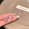 Pendientes de plata con circonita en forma de corazón cuadrado de alta gama, estilo nicho, pendientes Joker, moda simple, pendientes al por mayor para mujer