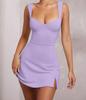 Moda Feminina Europeia e Americana Nova Primavera/Verão Sexy Alça Cor Sólida Yoga Leve Respirável Vestido para Boate Venda por Atacado