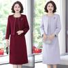 Conjunto de Vestido de Banquete de Boda para Suegra 2025 Nuevo Otoño para Mujeres de Mediana Edad y Mayores Vestido de Boda de Primavera y Otoño